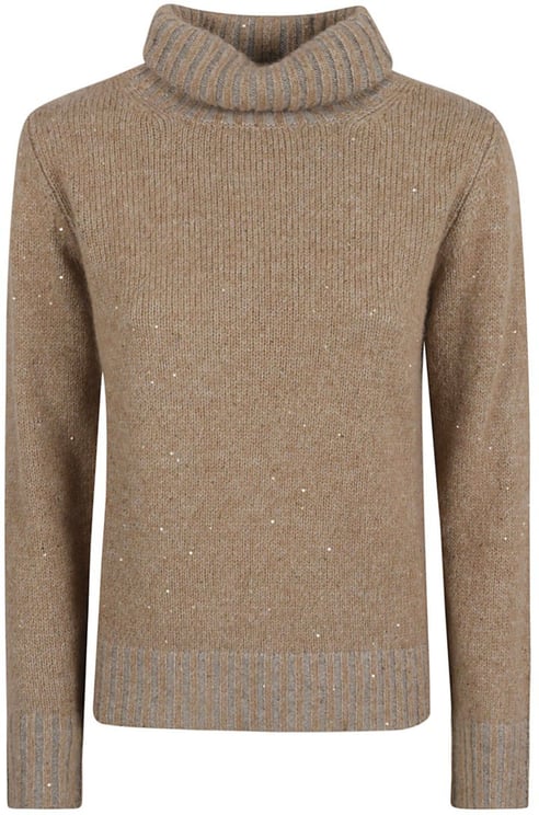 Fabiana Filippi Ribbed Turtleneck Sweater With Subtle Sparkle