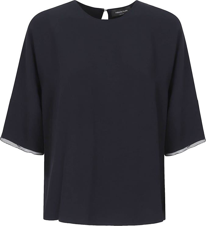 Fabiana Filippi Boxy Blue Short-Sleeve Top