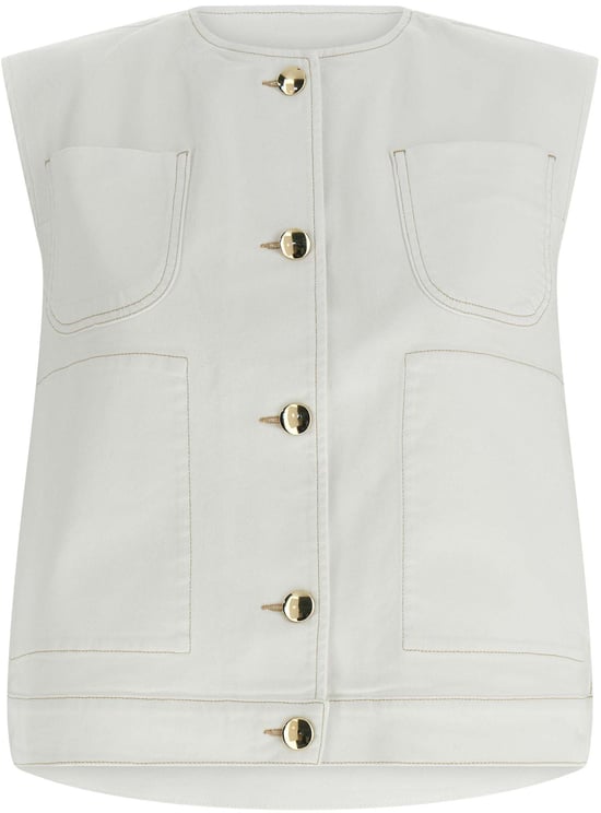 Fabiana Filippi Fabiana Filippi White Cotton Sleeveless Jacket