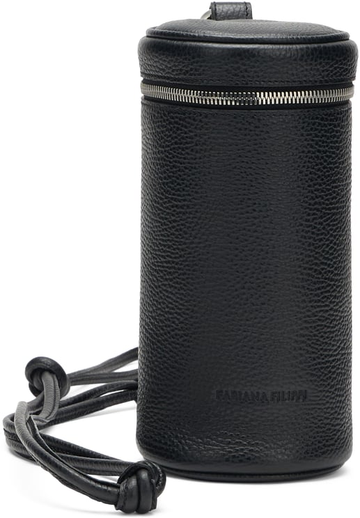 Fabiana Filippi Black bucket bag, elegant and minimalist.