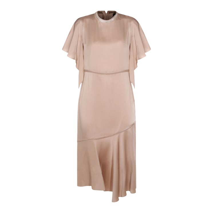Fabiana Filippi Flowing Midi Dress with High Neckline