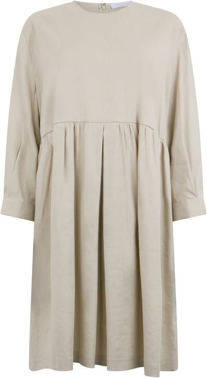 Fabiana Filippi Modern beige dress with three-quarter sleeves
