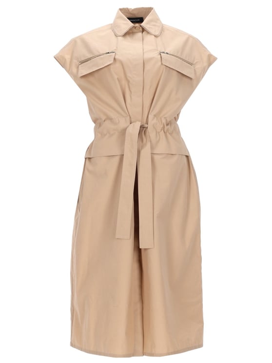 Fabiana Filippi Sleeveless Belted Gathered Waist Dress