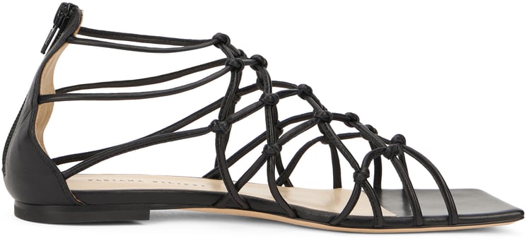 Fabiana Filippi Elegant black low sandal, summer and elegant.