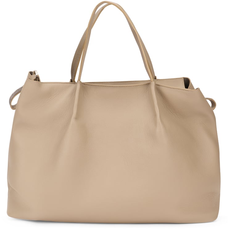 Fabiana Filippi Beige elegant bag, soft and spacious.
