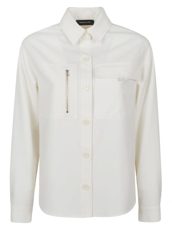 Fabiana Filippi Blue Cotton Pocket Detail Shirt