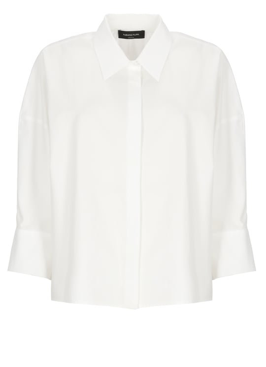 Fabiana Filippi White Pointed Collar Boxy Shirt