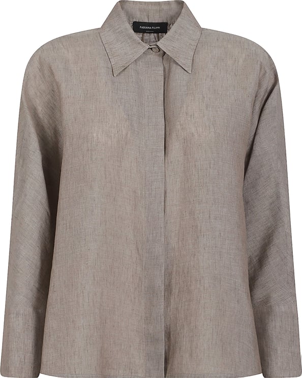 Fabiana Filippi Boxy Linen Shirt with Concealed Buttons