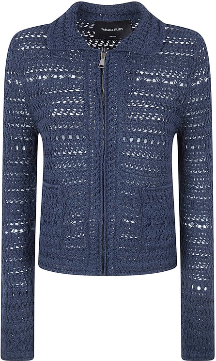 Fabiana Filippi Cropped Crochet Jacket with Sequins