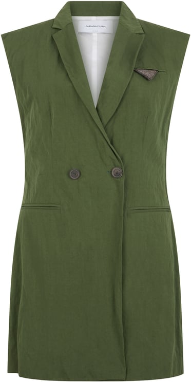 Fabiana Filippi Women's green vest, elegant and versatile.