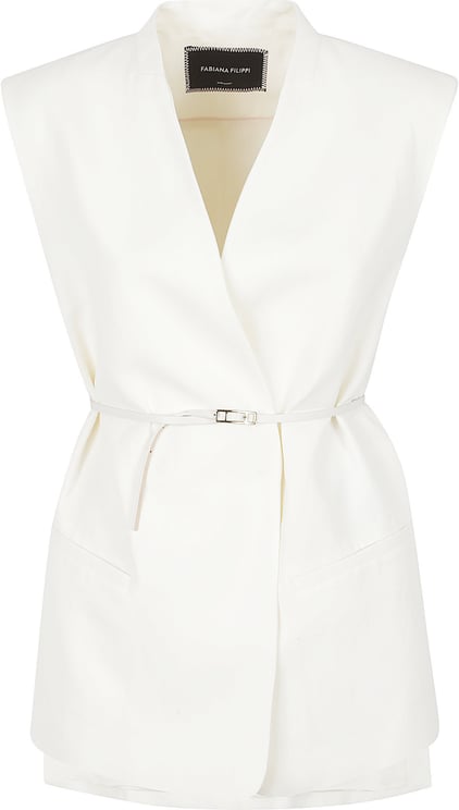 Fabiana Filippi Sleeveless Structured Jacket With V-Neckline
