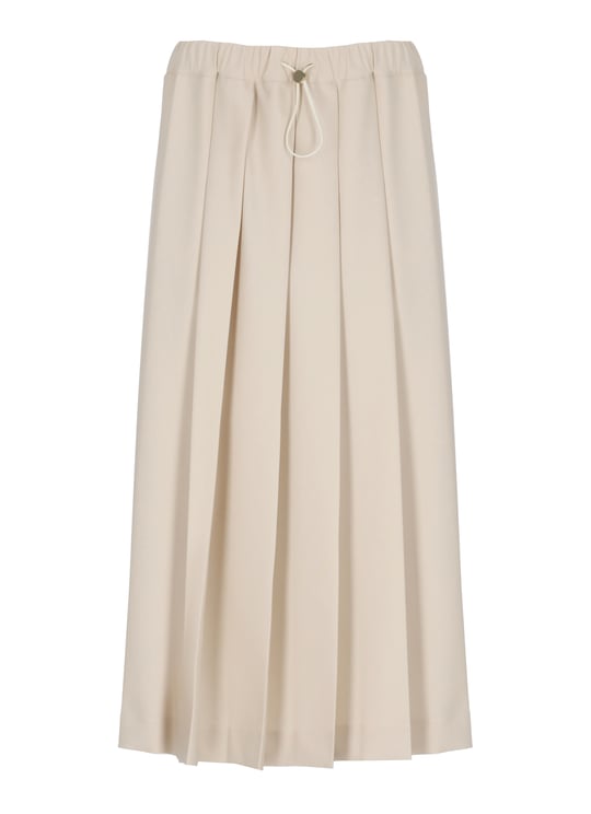 Fabiana Filippi Midi Pleated Skirt with Elastic Waistband and Drawstring