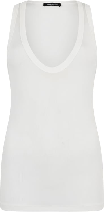 Fabiana Filippi Sleeveless white versatile and comfortable top.
