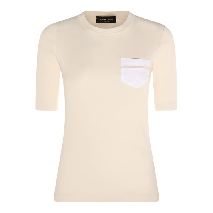 Fabiana Filippi Short-Sleeve T-Shirt with Contrast Pocket Detail