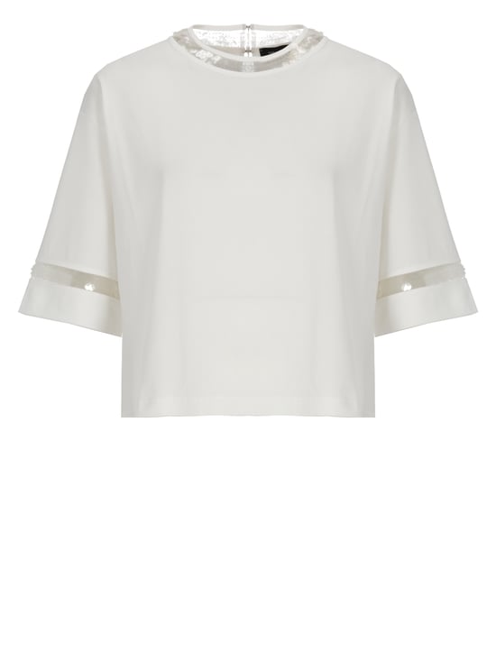Fabiana Filippi White Sequin Cotton T-Shirt
