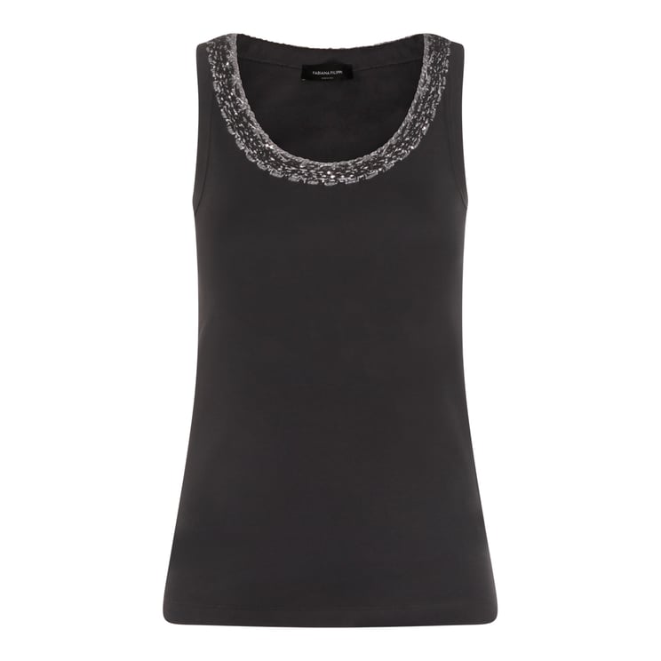 Fabiana Filippi Navy Cotton Top