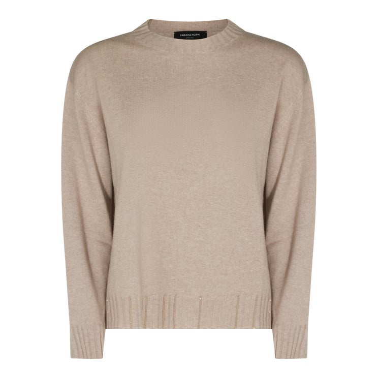 Fabiana Filippi Classic Crew Neck Sweater With Ribbed Detailing