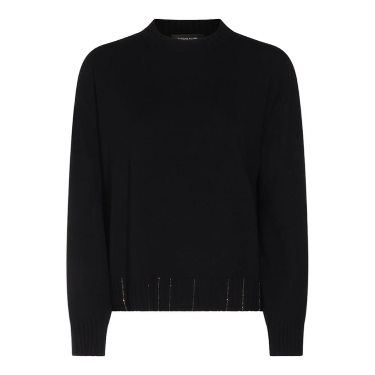 Fabiana Filippi Classic Crew Neck Sweater With Metallic Thread Accents