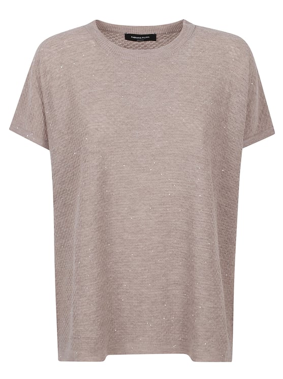 Fabiana Filippi Boxy Fit Short-Sleeved Top with Textured Knit