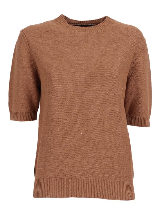 Fabiana Filippi Vimini Sequin Linen Short Top