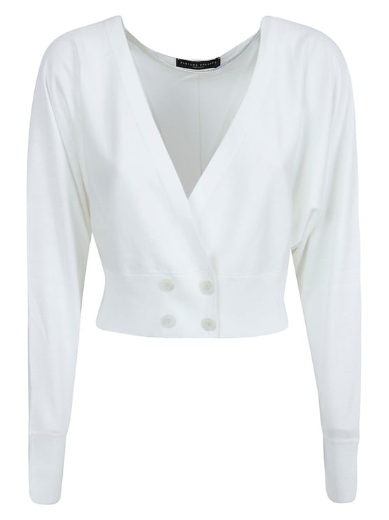 Fabiana Filippi Minimalist White Sweater with Silk-Cotton Blend