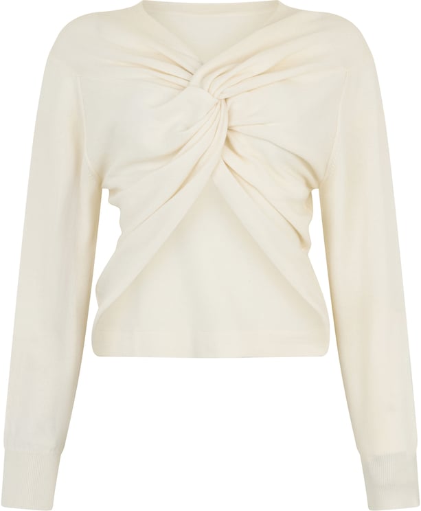 Fabiana Filippi Sweater in cream white color with elegant and casual draping.