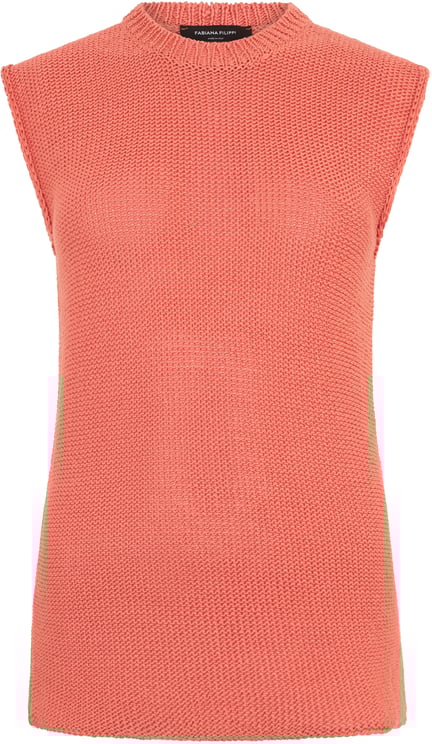 Fabiana Filippi Sleeveless sweater in salmon color, soft and versatile.