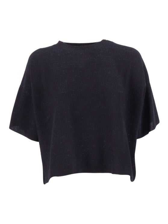Fabiana Filippi Blu Notte Lurex Maxi T-Shirt