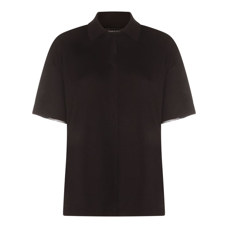 Fabiana Filippi Navy Viscose Polo Shirt Polo Shirt