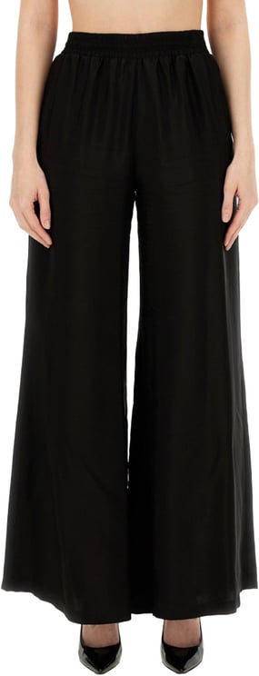 Fabiana Filippi Black Wide Leg Pants With Relaxed Fit And Elastic Waistband