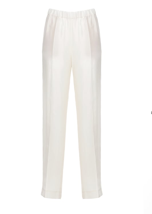 Fabiana Filippi Ivory Lightpoint Detail Straight-Leg Pants