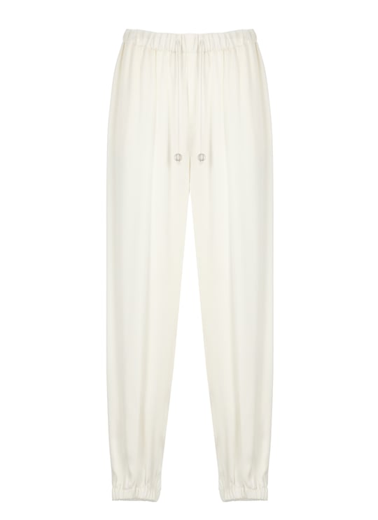 Fabiana Filippi Ivory Drawstring Viscose Straight-Leg Pants