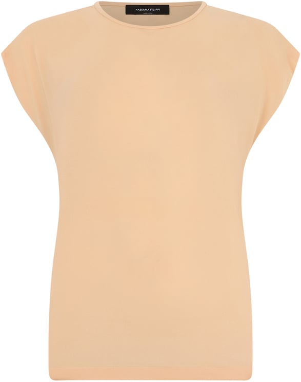 Fabiana Filippi Short sleeve T-shirt in light beige color, stylish and versatile.