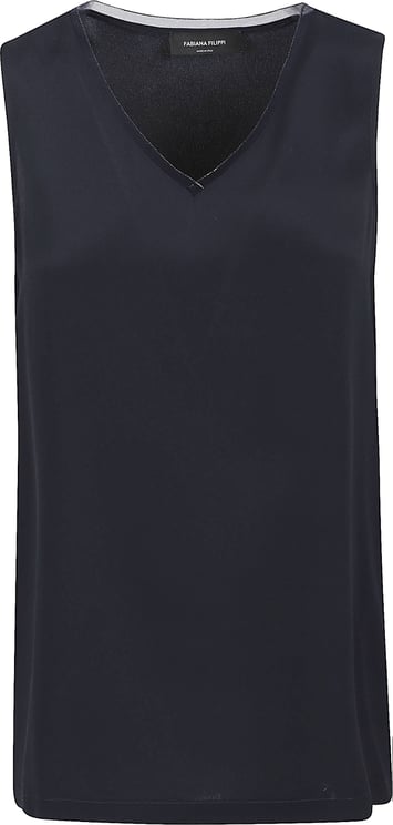 Fabiana Filippi Sleeveless V-Neck Tank with Subtle Sheen