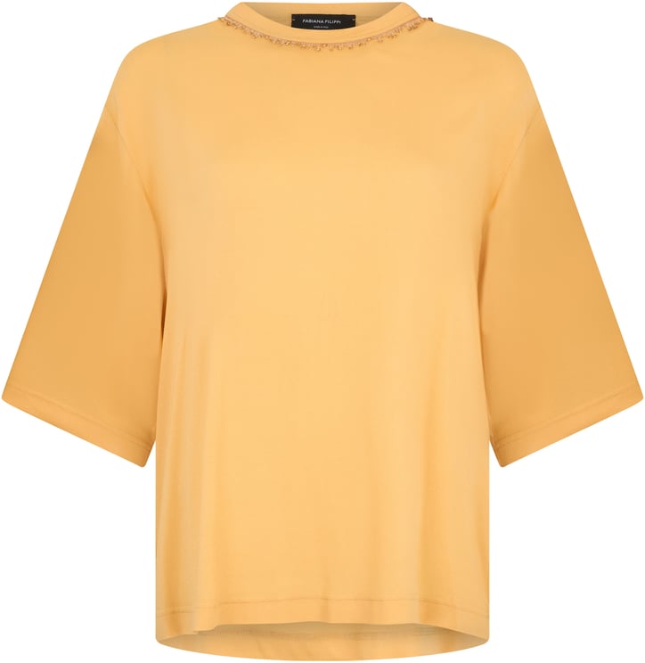 Fabiana Filippi Orange short-sleeve T-shirt, casual and versatile.