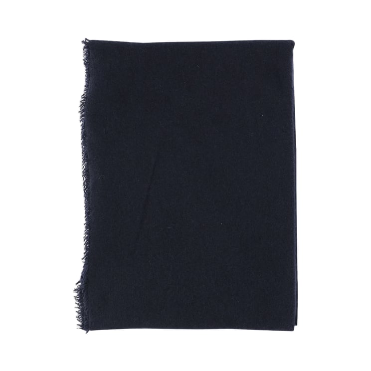 FALIERO SARTI Fringed Rectangular Cashmere Scarf In Navy