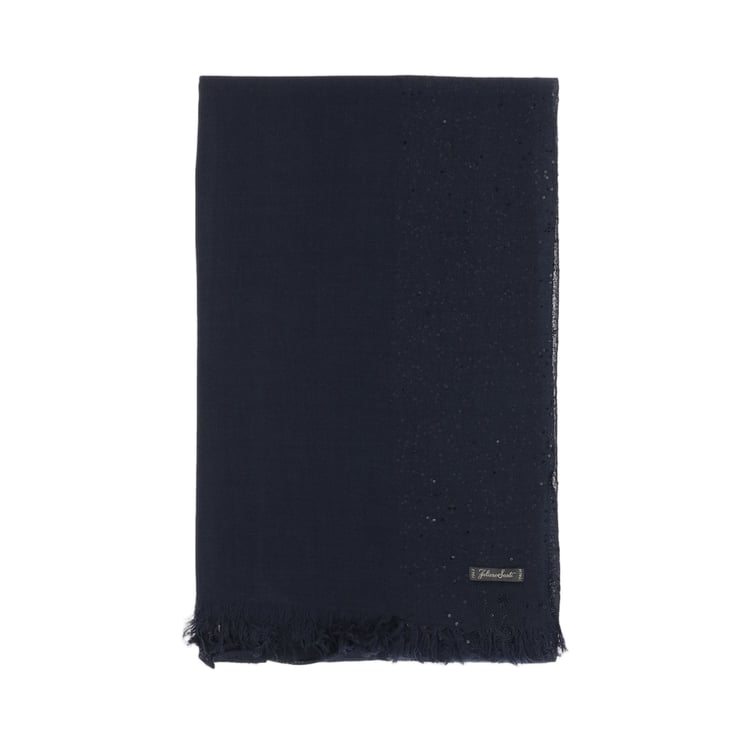 FALIERO SARTI Rectangular Wool Blend Scarf with Sequin Detailing and Fringed Edges