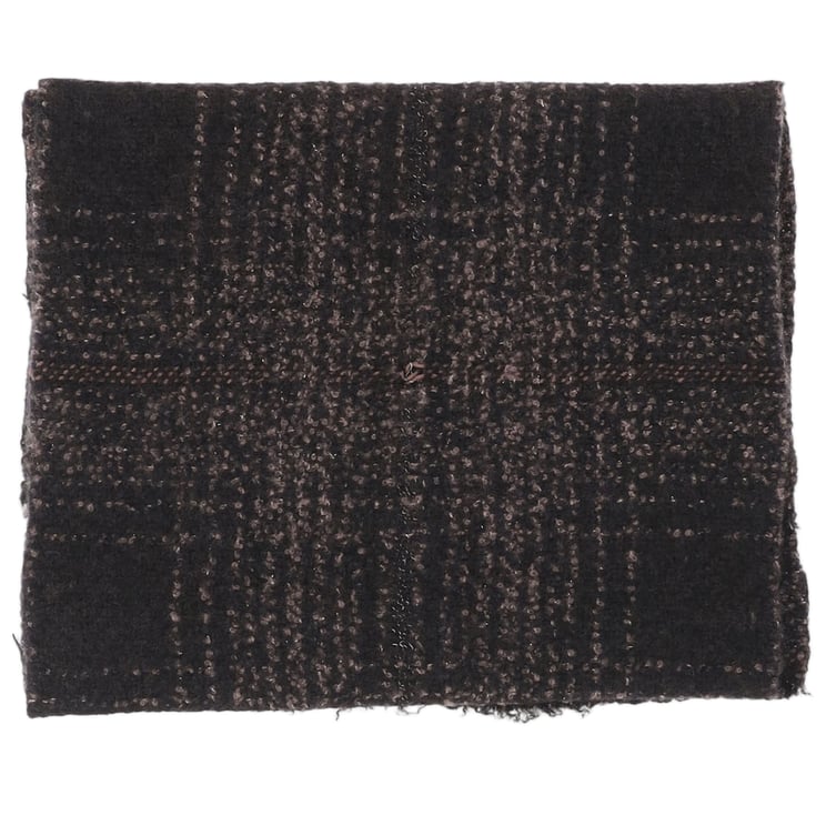 FALIERO SARTI Textured Check Pattern Cashmere Blend Scarf