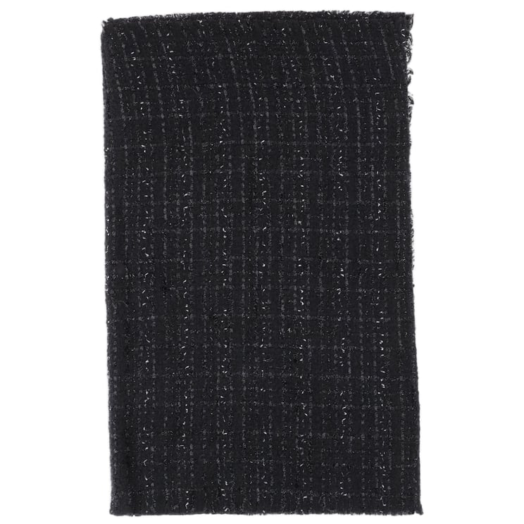 FALIERO SARTI Fringed Rectangular Scarf With Metallic Thread Accents
