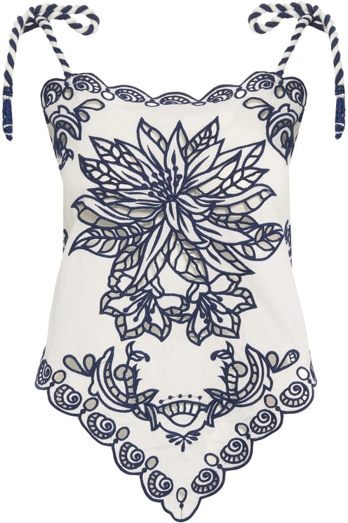 FARM Rio Top with floral embroidery