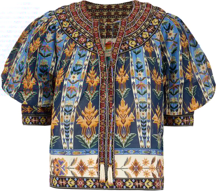 FARM Rio Farm Rio Printed cotton blouse