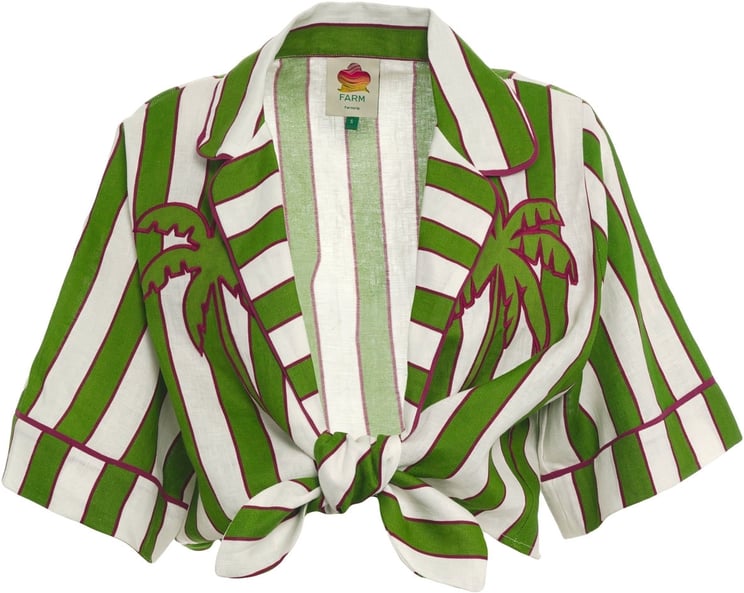 FARM Rio Striped blouse with embroidery