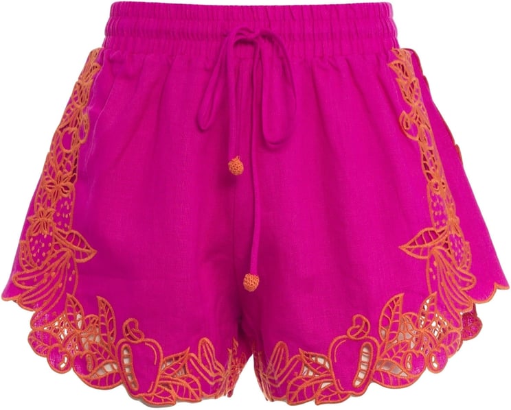 FARM Rio Linen shorts with embroidery