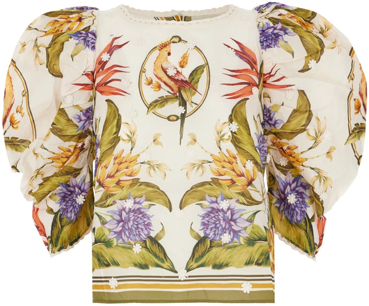 FARM Rio Farm Rio Printed cotton blouse