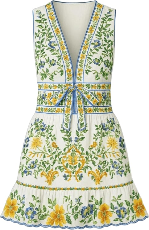 FARM Rio EMILY FLORAL TAPESTRY MINI DRESS
