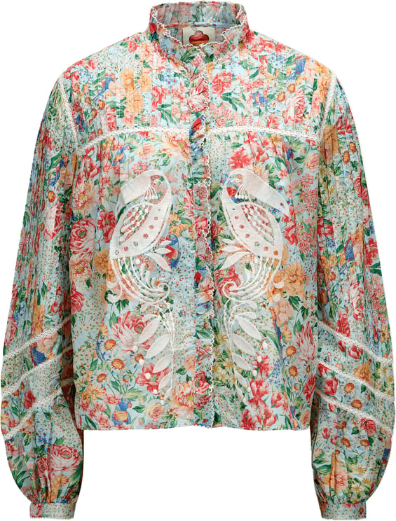 FARM Rio RENDEIRA MULTI COLOR CUTWORK BLOUSE
