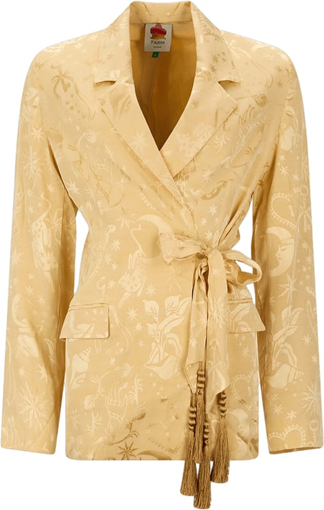 FARM Rio BEIGE BLAZER MET LANGE MOUWEN