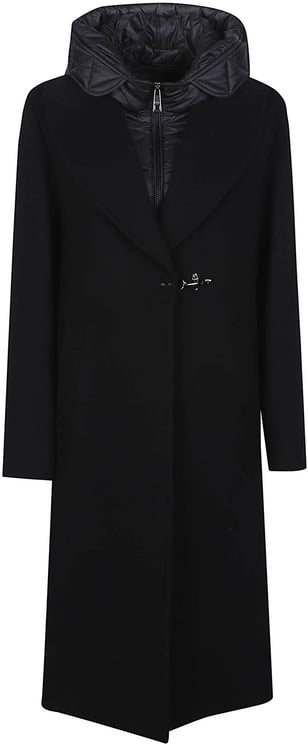 Fay Double Front Coat Black