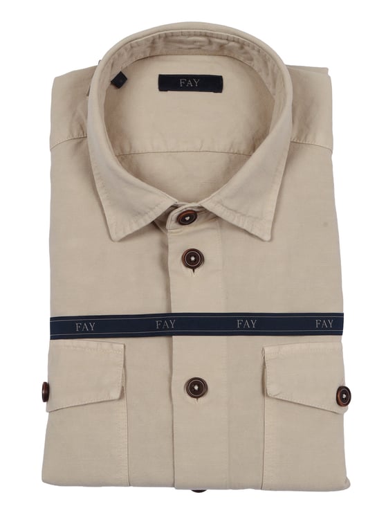 Fay Beige Tasconata Over Shirt Jacket