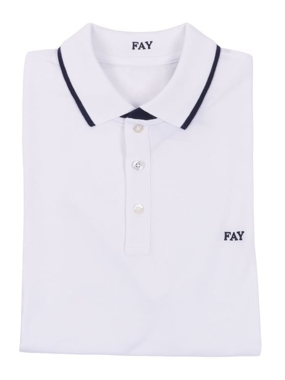 Fay Short Sleeve Double Collar Polo Shirt